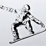 A painting of an airbourne snowboarder doing his stuff, executed in a positive / negative style and catching that special dramatic moment of the scene. It is on narrow edge canvas, ready to hang.