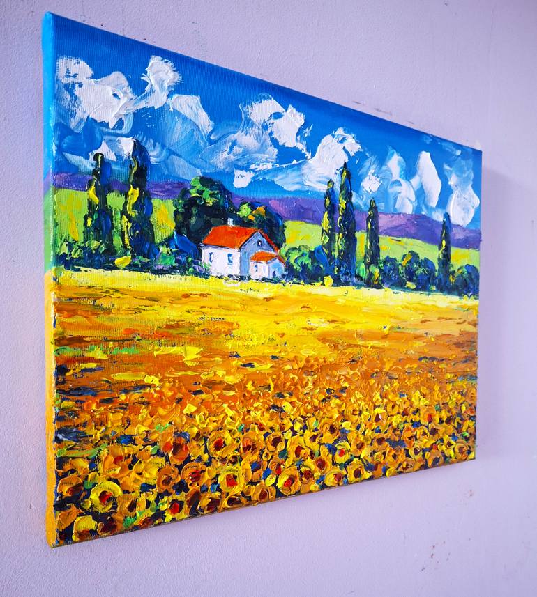 Original Color Field Painting Rural Life Painting by Ostapchuk Andrej