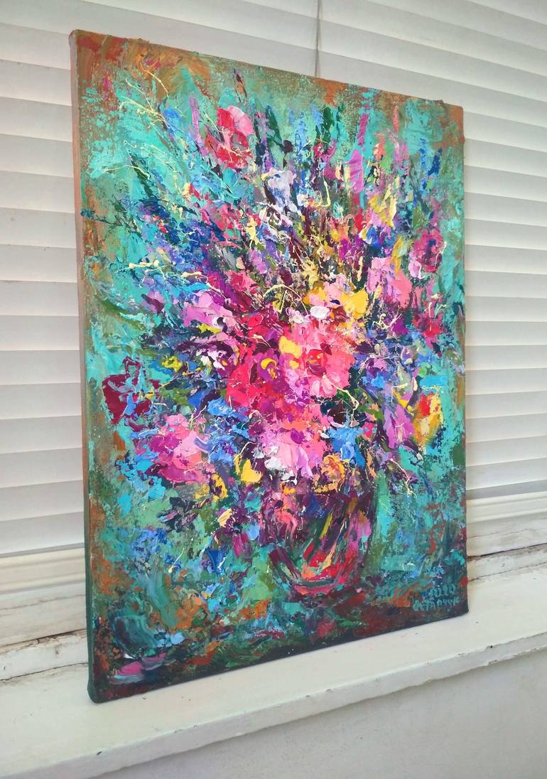 Original Abstract Expressionism Floral Painting by Ostapchuk Andrej