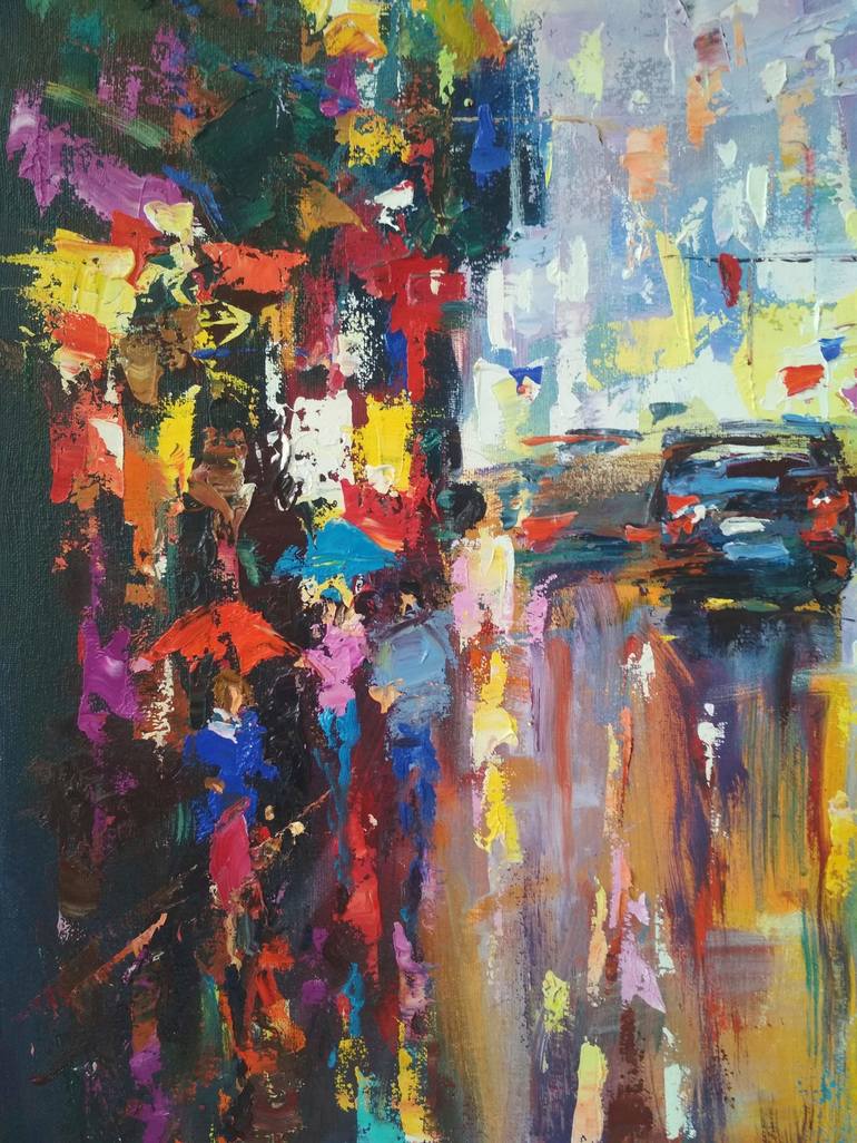 Original Abstract Expressionism Cities Painting by Ostapchuk Andrej