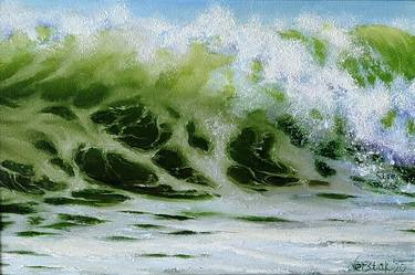 Green sea wave Painting thumb