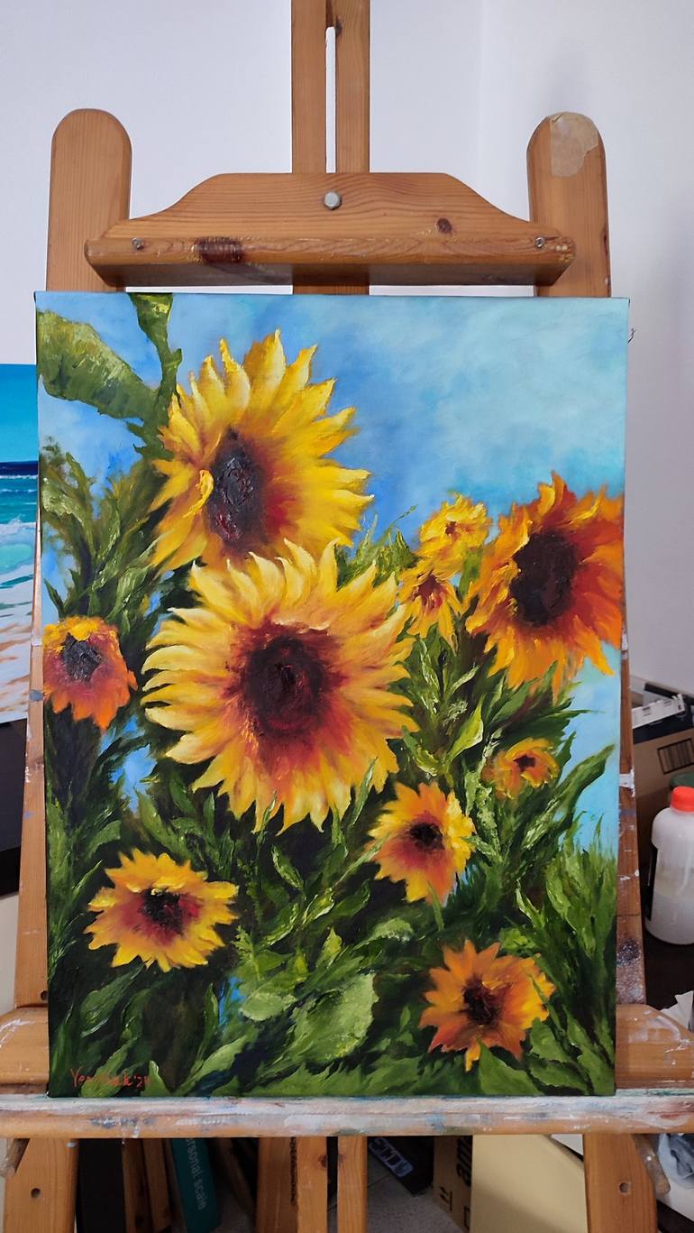 Original hotsell Sunflower Painting, Floral Oil Painting by Tetiana