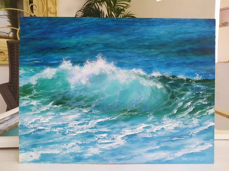 Original Expressionism Seascape Painting by Tetiana Verstak