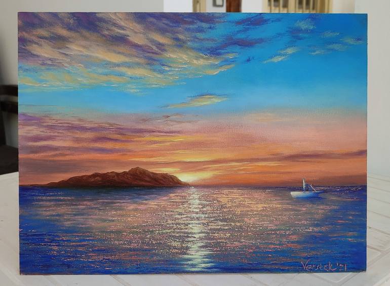 Original Expressionism Seascape Painting by Tetiana Verstak