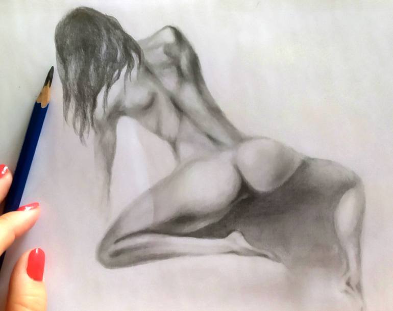 Original Figurative Body Drawing by Tetiana Verstak