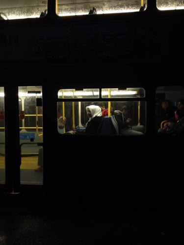 Girl with headscarf sitting in a bus - Limited Edition of 20 thumb