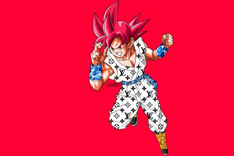 Goku Super Saiyan God New Media By Vyntons Art Saatchi Art