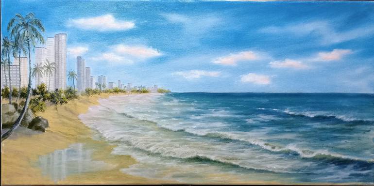 Original Abstract Seascape Painting by Laura Livetskiy