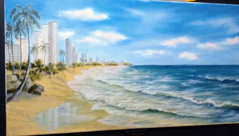 Original Abstract Seascape Painting by Laura Livetskiy