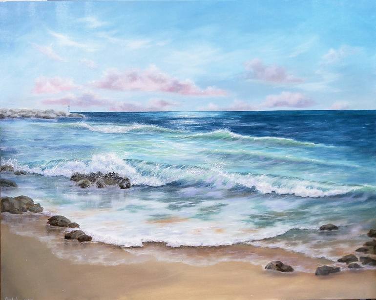 Beautiful art seascape done sale in oil paint