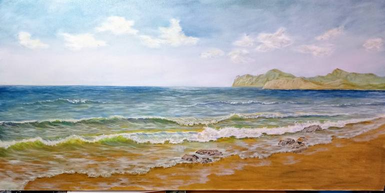 Print of Abstract Expressionism Seascape Paintings by Laura Livetskiy