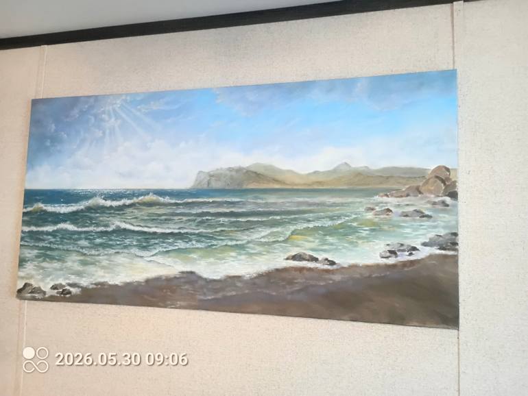 Original Abstract Expressionism Seascape Painting by Laura Livetskiy