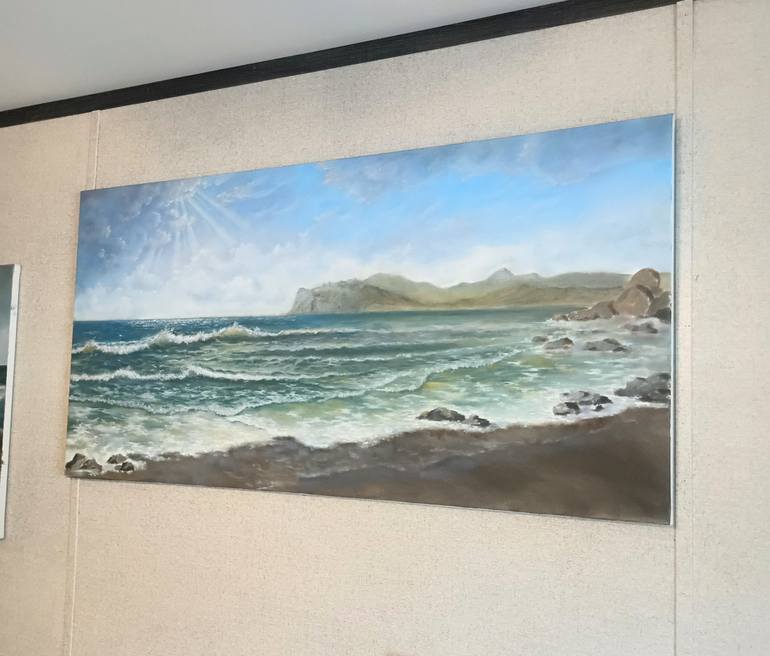 Original Abstract Expressionism Seascape Painting by Laura Livetskiy