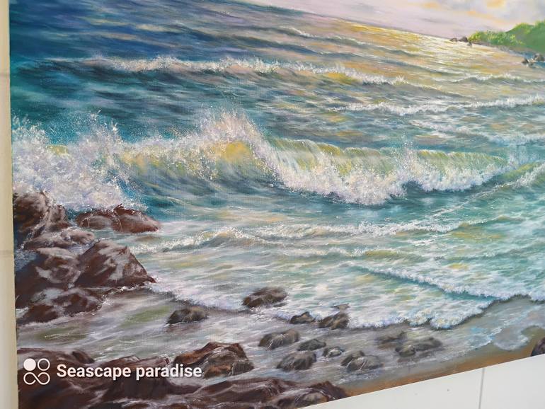Original Contemporary Seascape Painting by Laura Livetskiy
