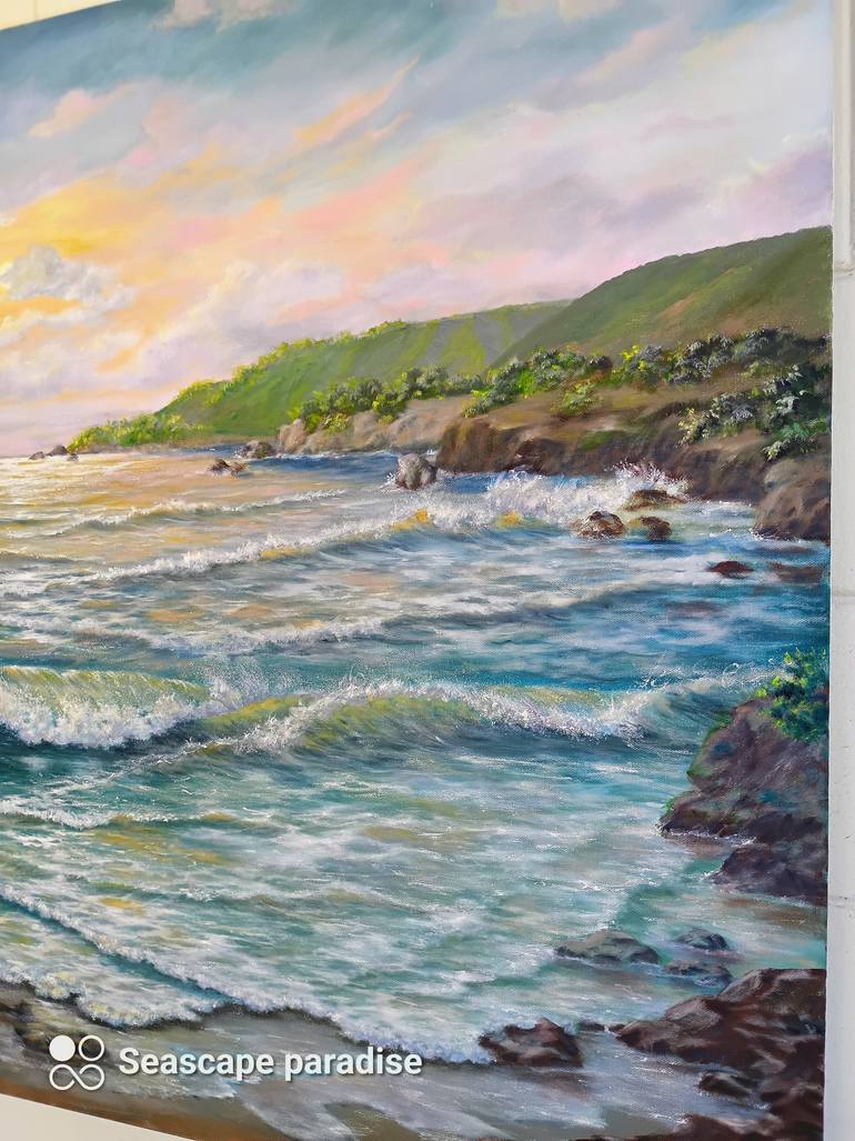 Original Contemporary Seascape Painting by Laura Livetskiy