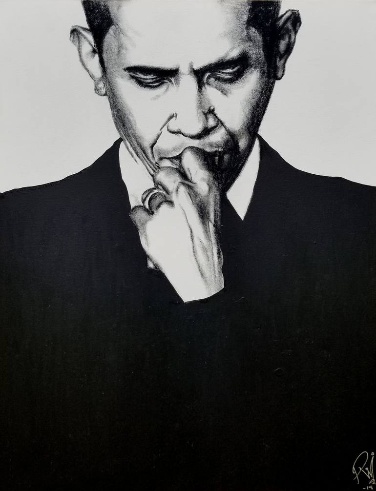 barack obama face drawing