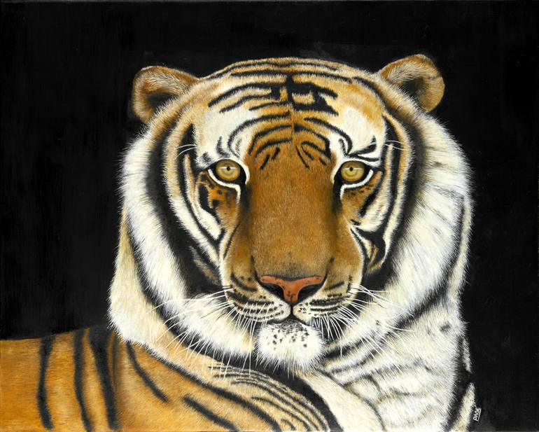 Majestic Tiger Painting by John Page | Saatchi Art