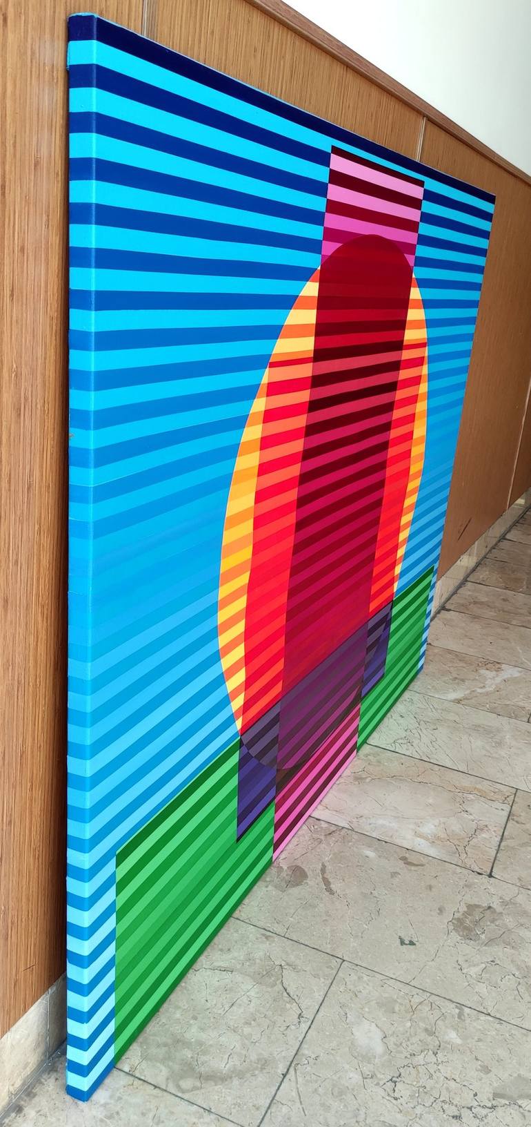 Original Abstract Geometric Painting by Turan Büyükkahraman