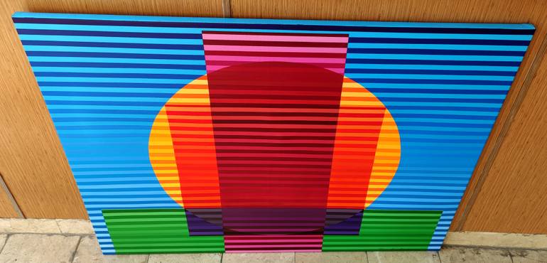 Original Abstract Geometric Painting by Turan Büyükkahraman