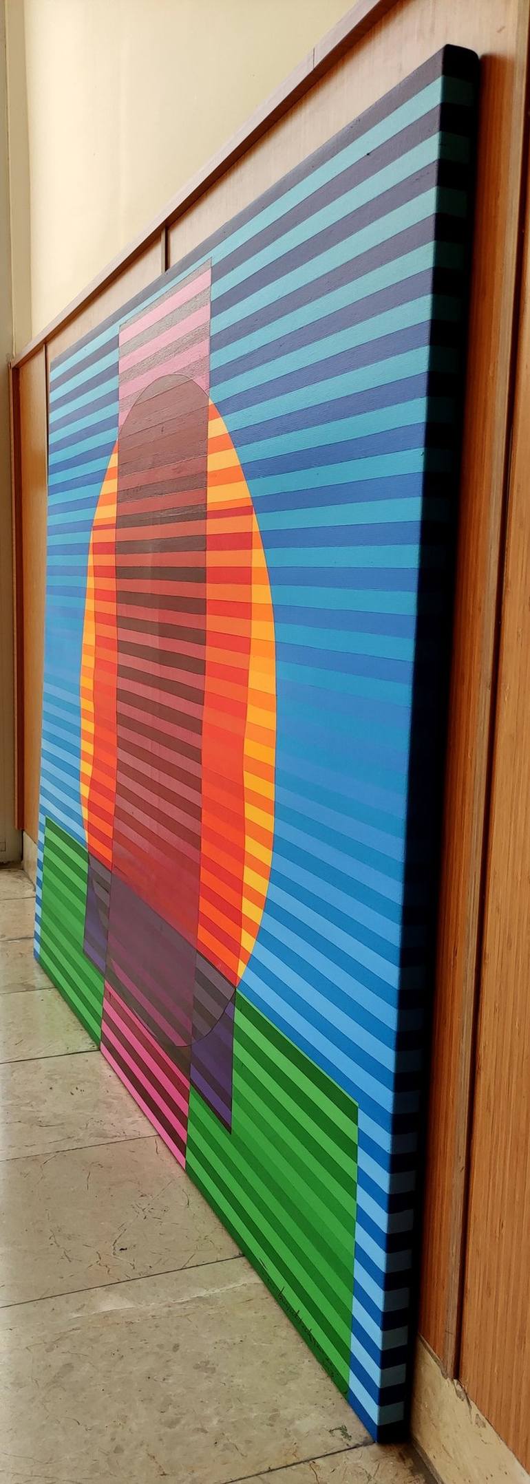 Original Abstract Geometric Painting by Turan Büyükkahraman