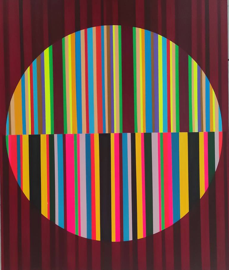 Original Geometric Abstract Painting by Turan Büyükkahraman