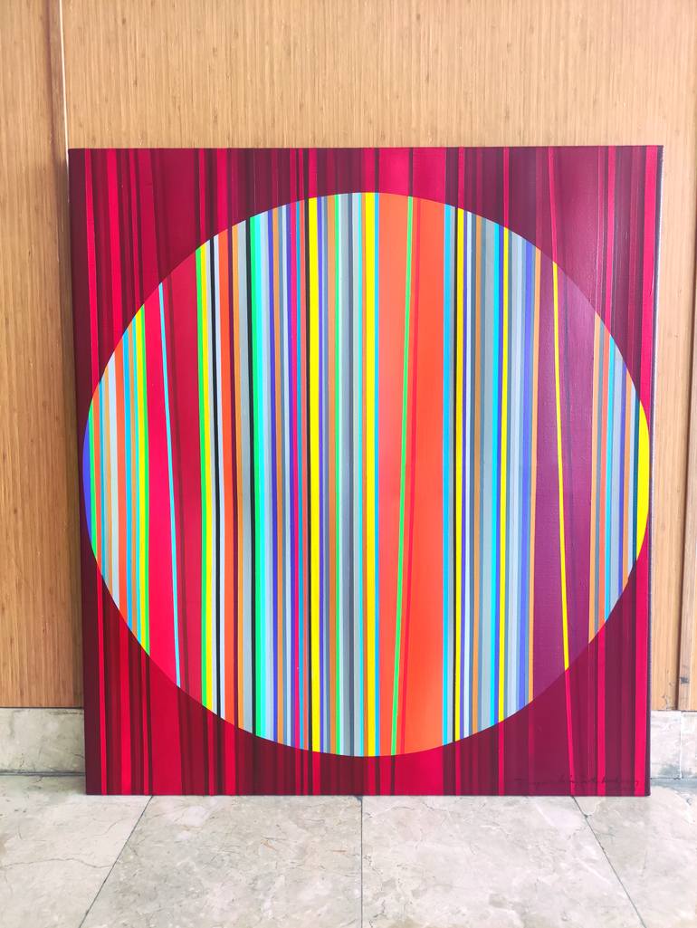 Original Geometric Abstract Painting by Turan Büyükkahraman