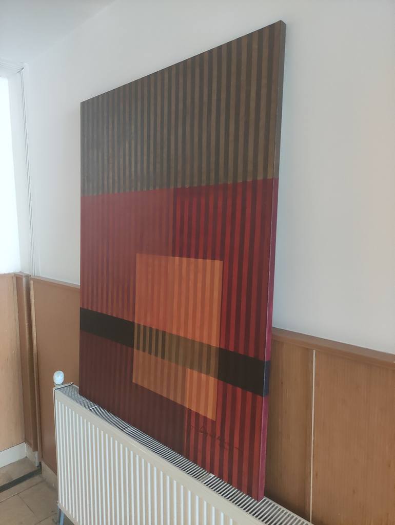 Original Abstract Geometric Painting by Turan Büyükkahraman