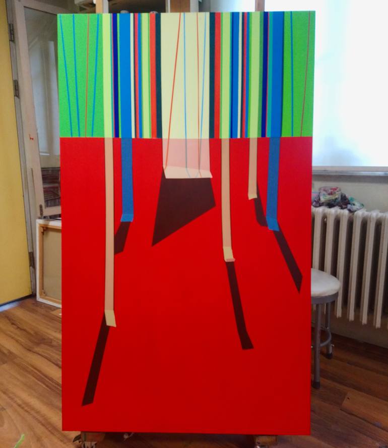 Original Abstract Geometric Painting by Turan Büyükkahraman
