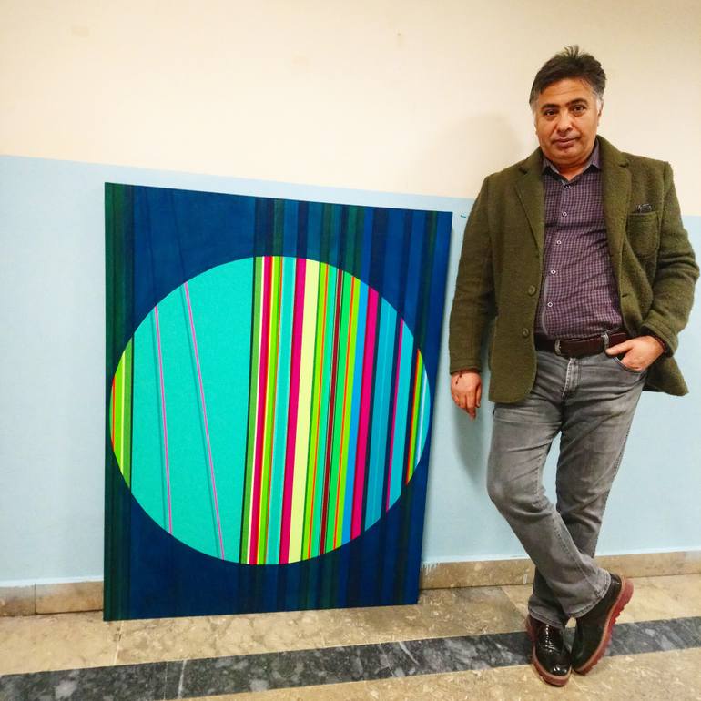 Original Abstract Geometric Painting by Turan Büyükkahraman