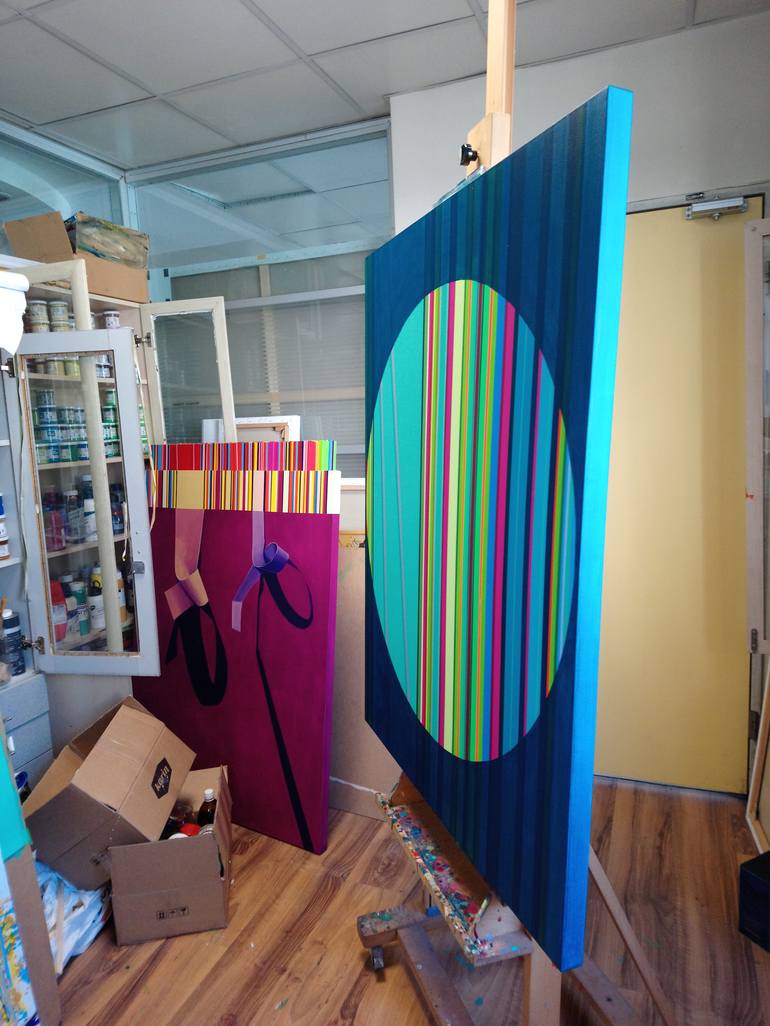 Original Abstract Geometric Painting by Turan Büyükkahraman
