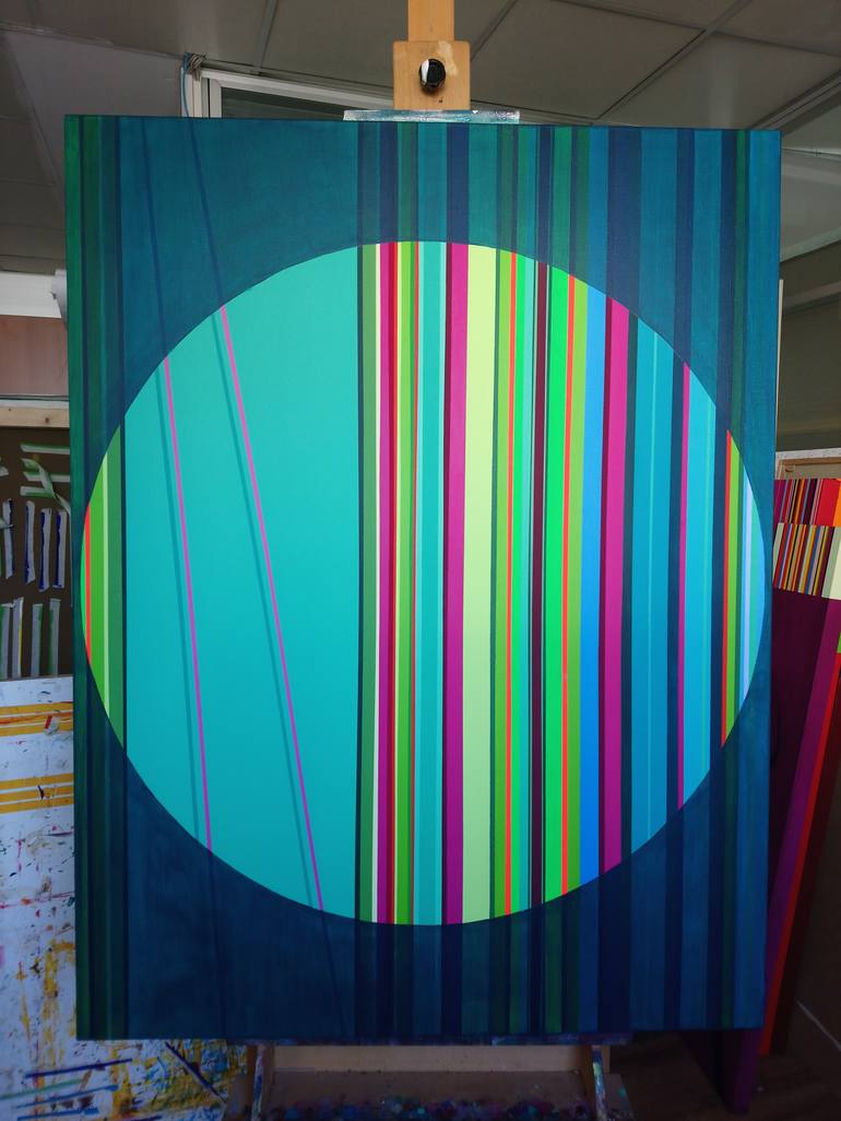 Original Abstract Geometric Painting by Turan Büyükkahraman