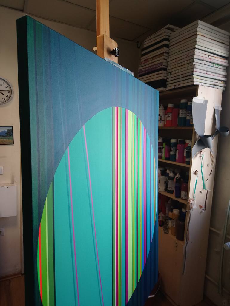 Original Abstract Geometric Painting by Turan Büyükkahraman