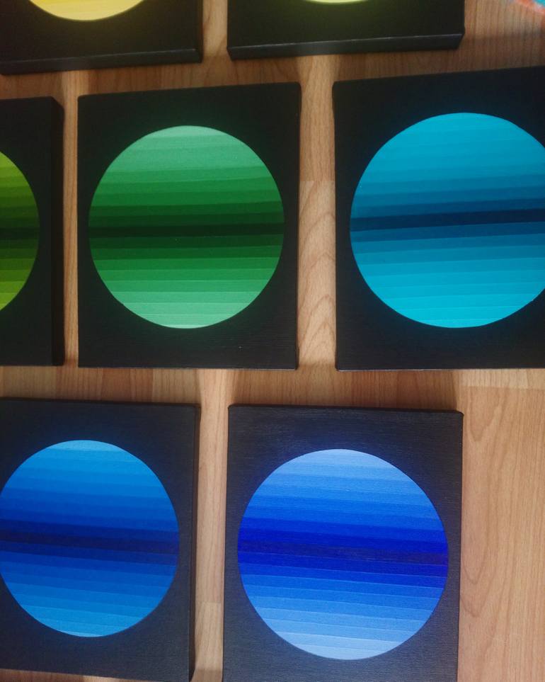 Original Abstract Geometric Painting by Turan Büyükkahraman