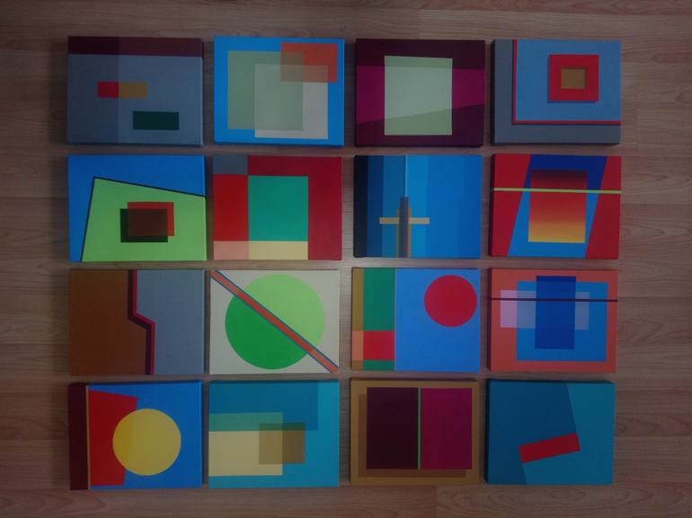 Original Abstract Geometric Painting by Turan Büyükkahraman