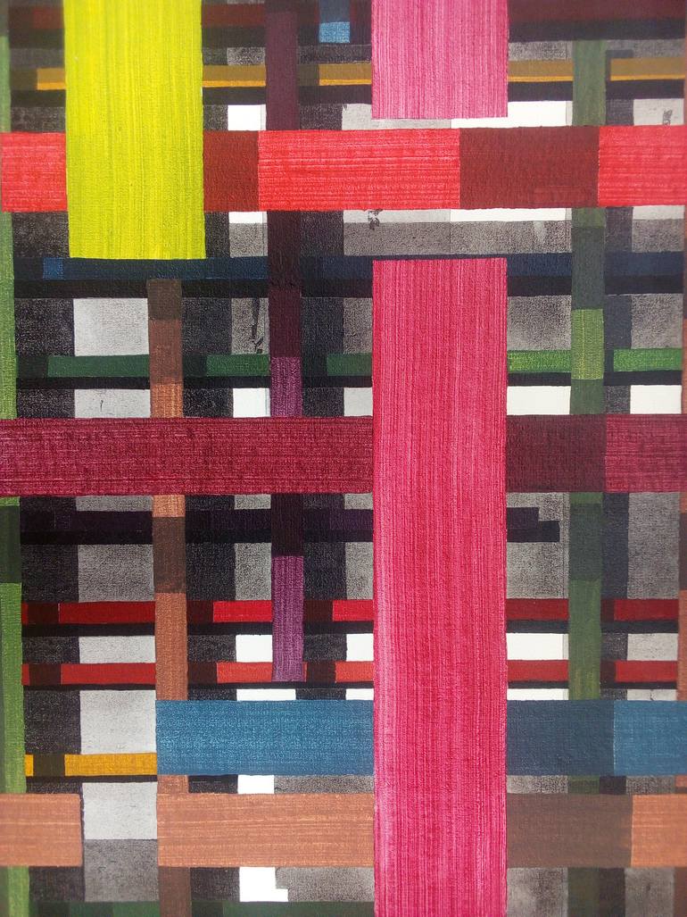 Original Conceptual Abstract Painting by Stephane Pontie