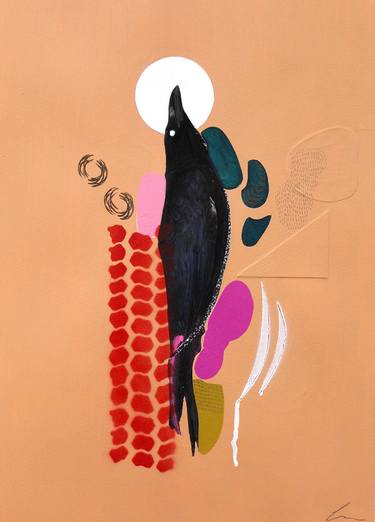 Original Abstract Animal Mixed Media by Lucy Stevens