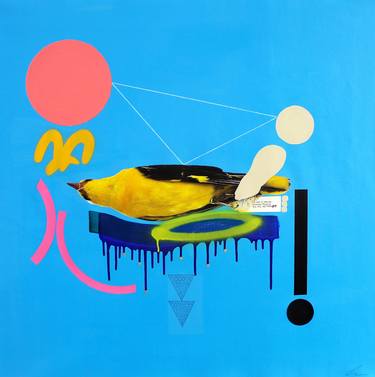 Original Abstract Animal Mixed Media by Lucy Stevens