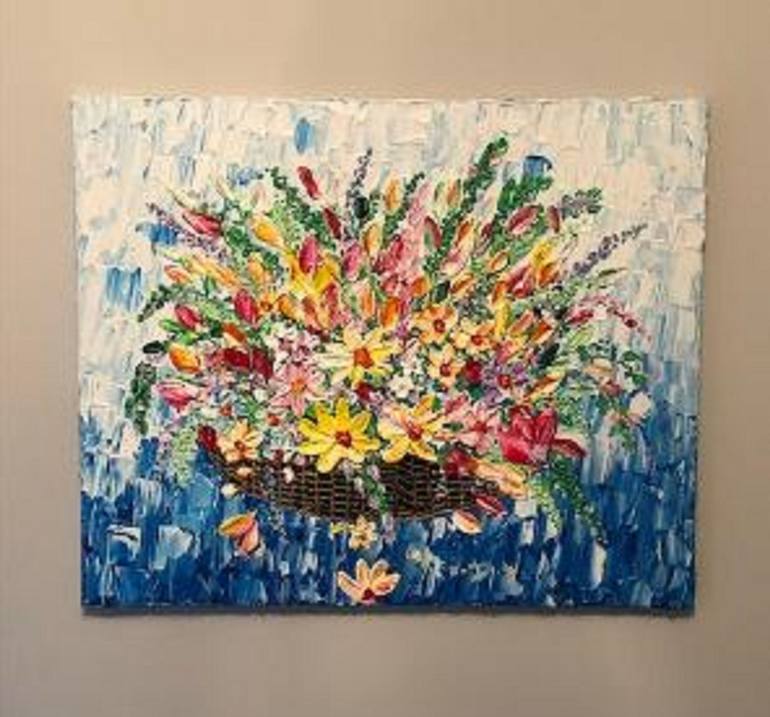 Original Abstract Floral Painting by Gary Meeke