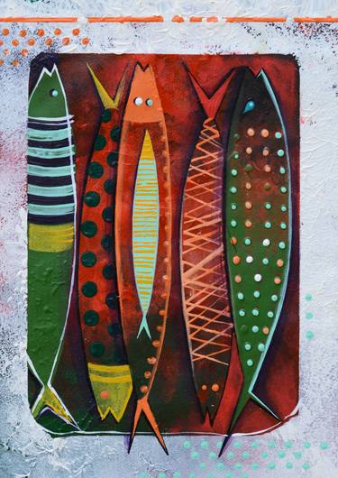 Print of Abstract Fish Paintings by Aleksandra MIRIC