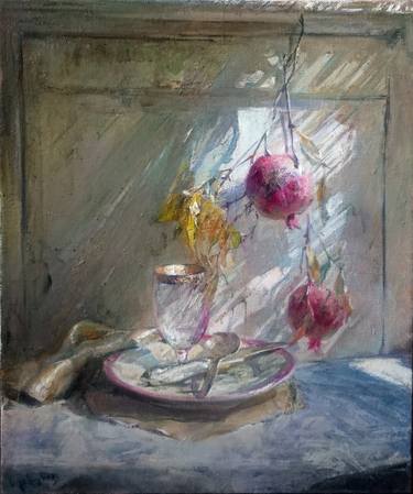 Original Expressionism Still Life Painting by Nikoloz Gabunia