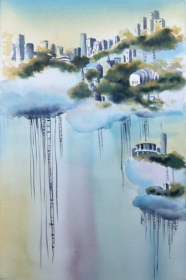 Original Conceptual Cities Paintings by Inna Davidovich