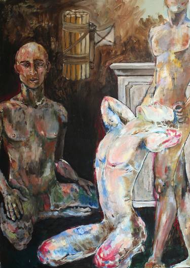 Original Figurative Body Painting by Fritz Osteb