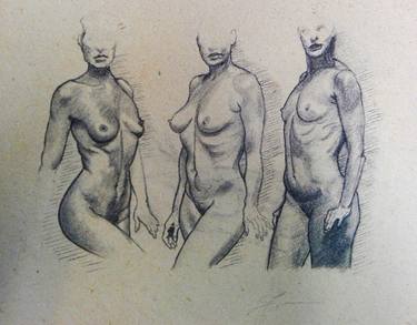 Original Nude Drawings by Laszlo Juhasz