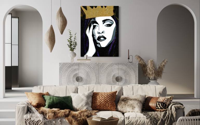 Original Conceptual Pop Culture/Celebrity Painting by Kathy Lajvardi