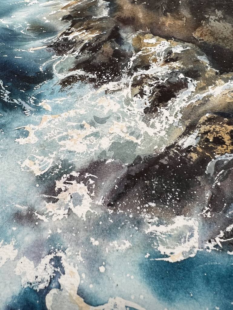 Original Expressionism Seascape Painting by Eugenia Gorbacheva