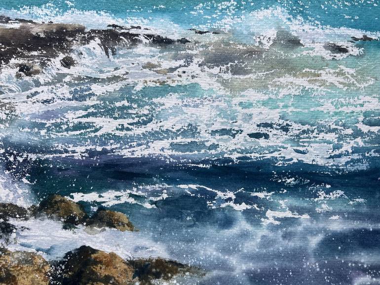 Original Expressionism Seascape Painting by Eugenia Gorbacheva