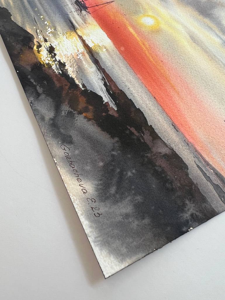 Original Expressionism Seascape Painting by Eugenia Gorbacheva