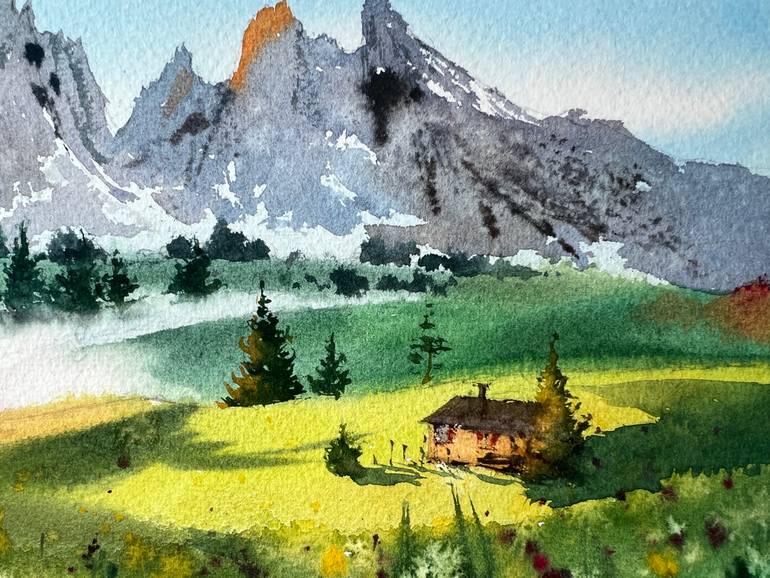 Original Expressionism Landscape Painting by Eugenia Gorbacheva