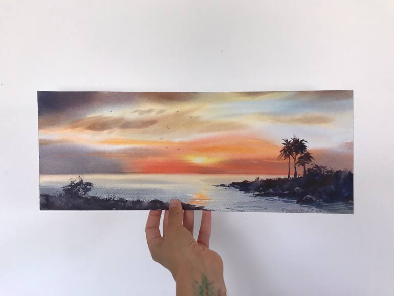 Original Expressionism Seascape Painting by Eugenia Gorbacheva