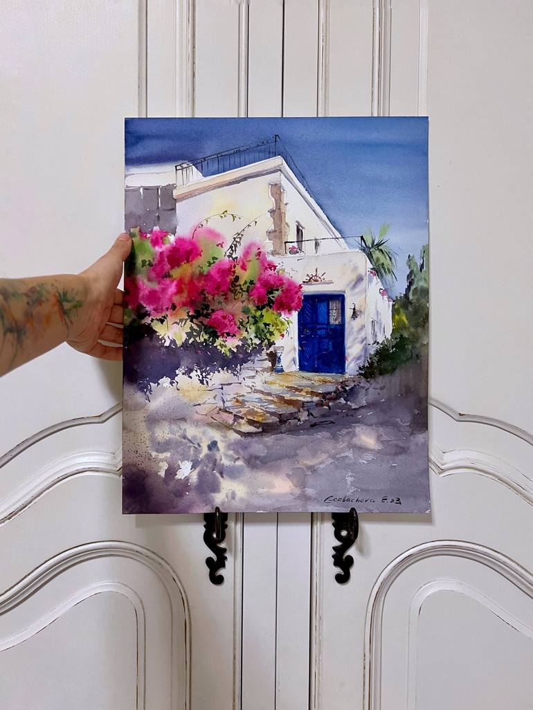 Original Expressionism Cities Painting by Eugenia Gorbacheva